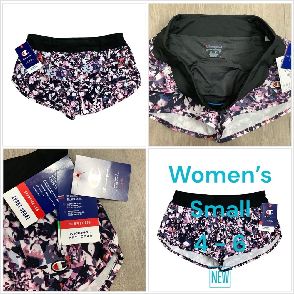 Women's Champion Small 4 - 6 Shorts Sport Pattern Activewear Athletic Yoga NWT